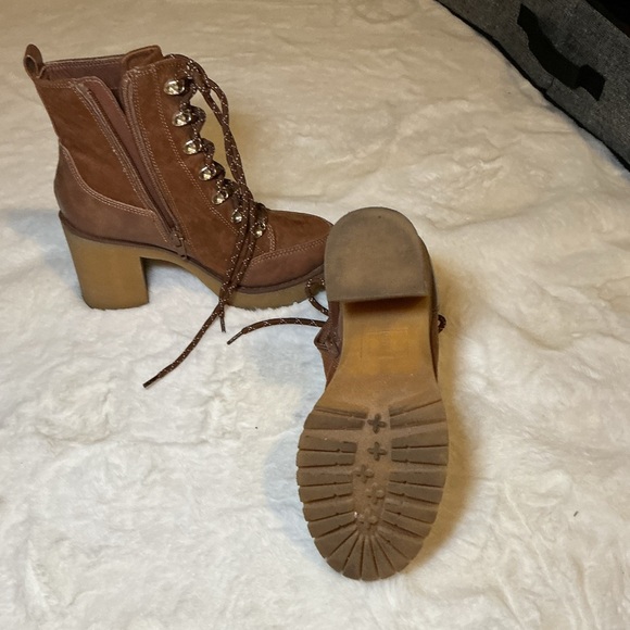 Brown Lace-Up Ankle Boots - Picture 4 of 5